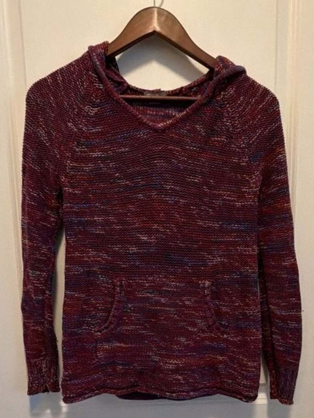 Eddie Bauer Hooded Sweater Size XS Marled Knit Pullover